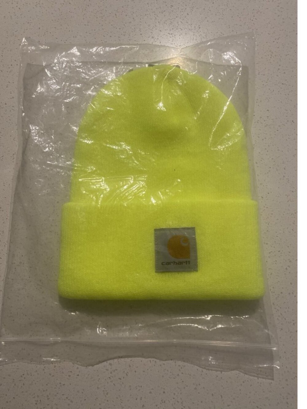 Carhartt Beanie Neon Yellow Construction Knit Hat Acrylic Cap Mens Womens Winter